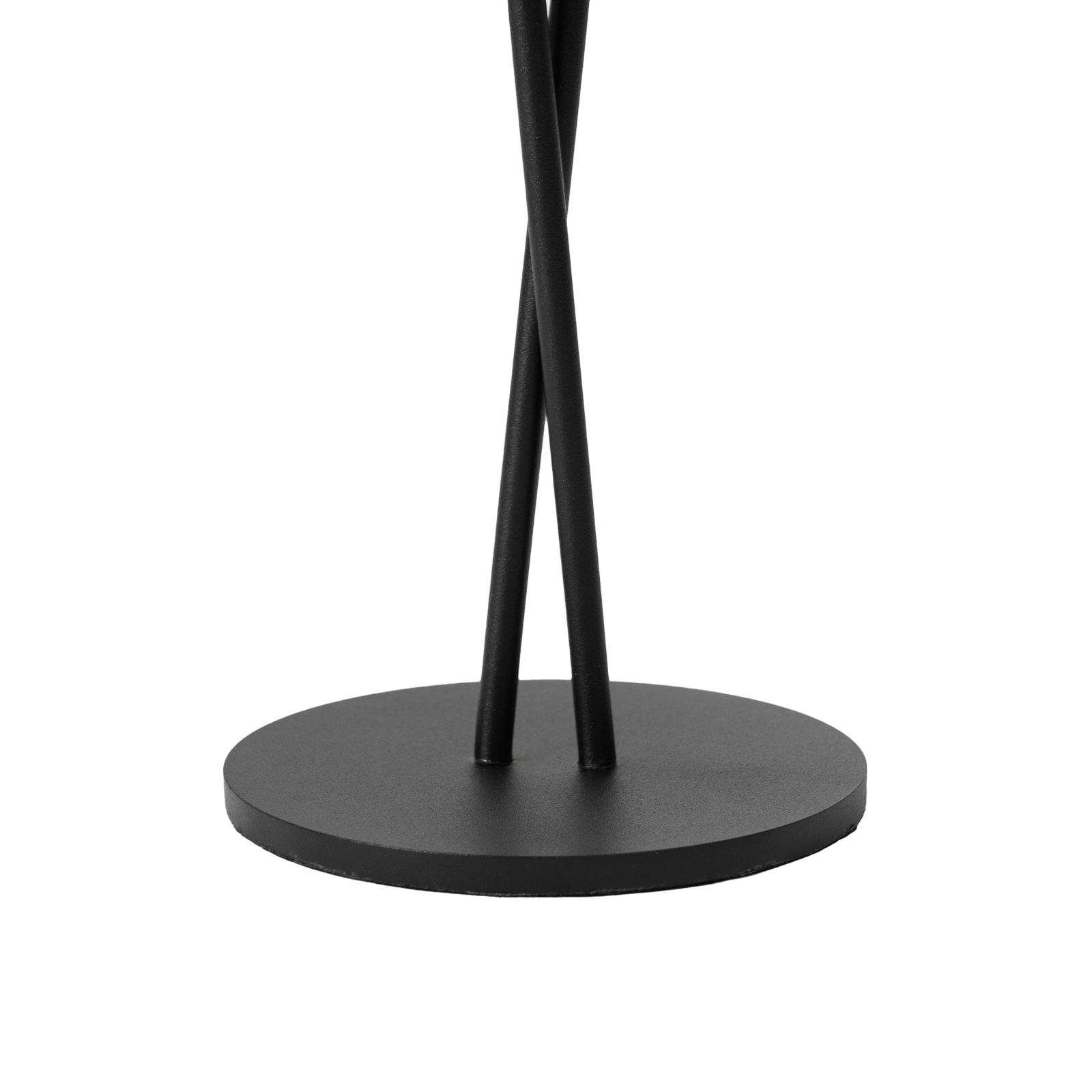 Lindby LED baterijska stolna lampa Janea, prekrižena, crna, metal