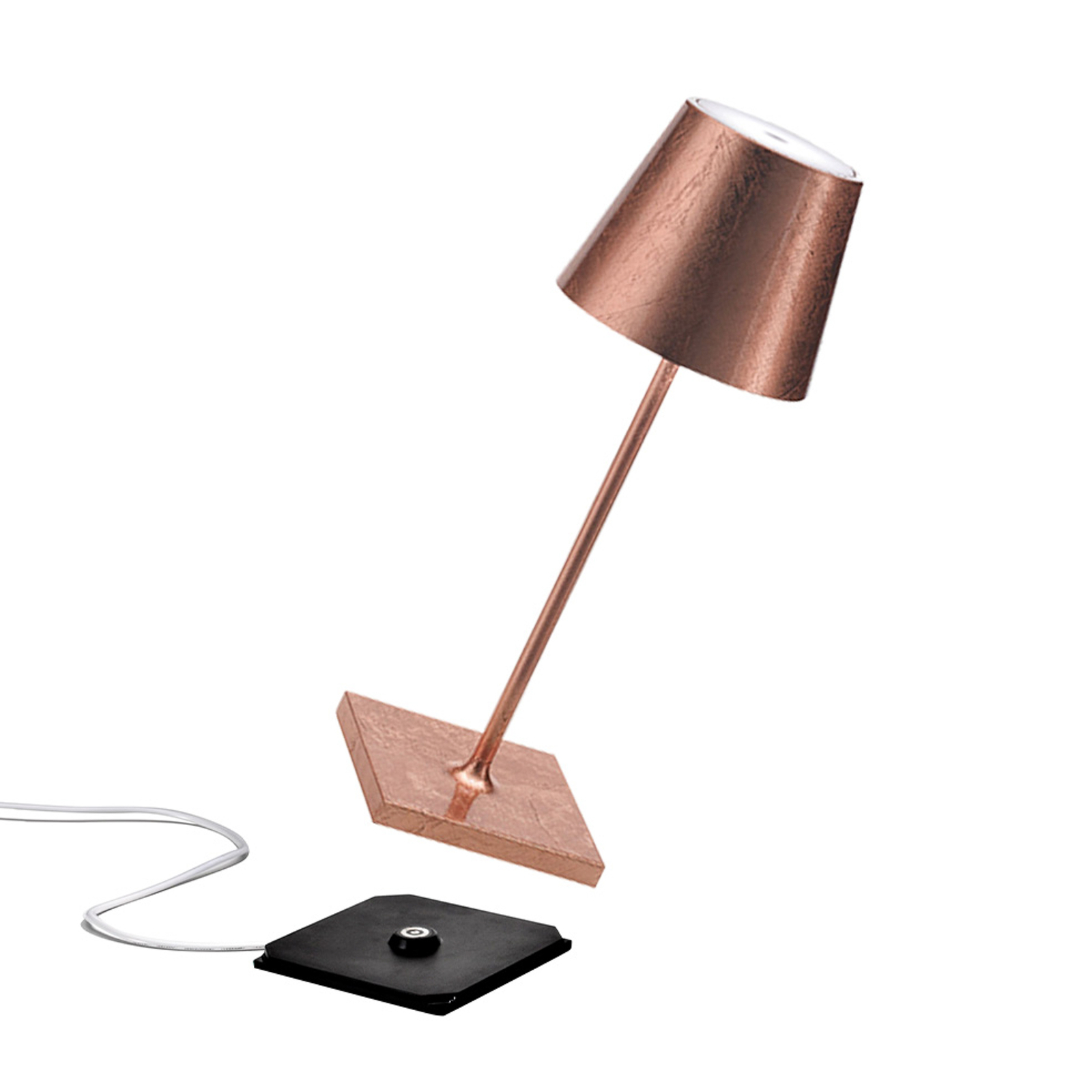 Zafferano Poldina mini lâmpada recarregável em cobre