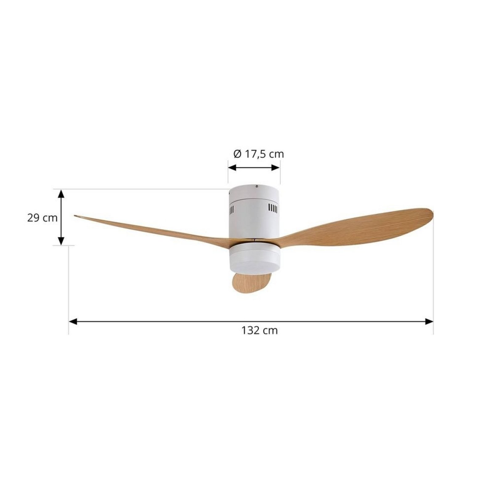 Kayu LED Ventilator de tavan Alb/Lemn - Lucande