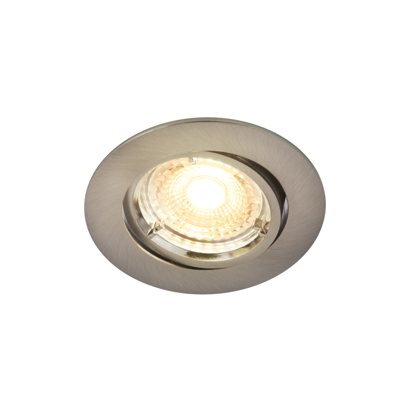 LED-Einbaulampe Carina Smart, 3er, rund, nickel