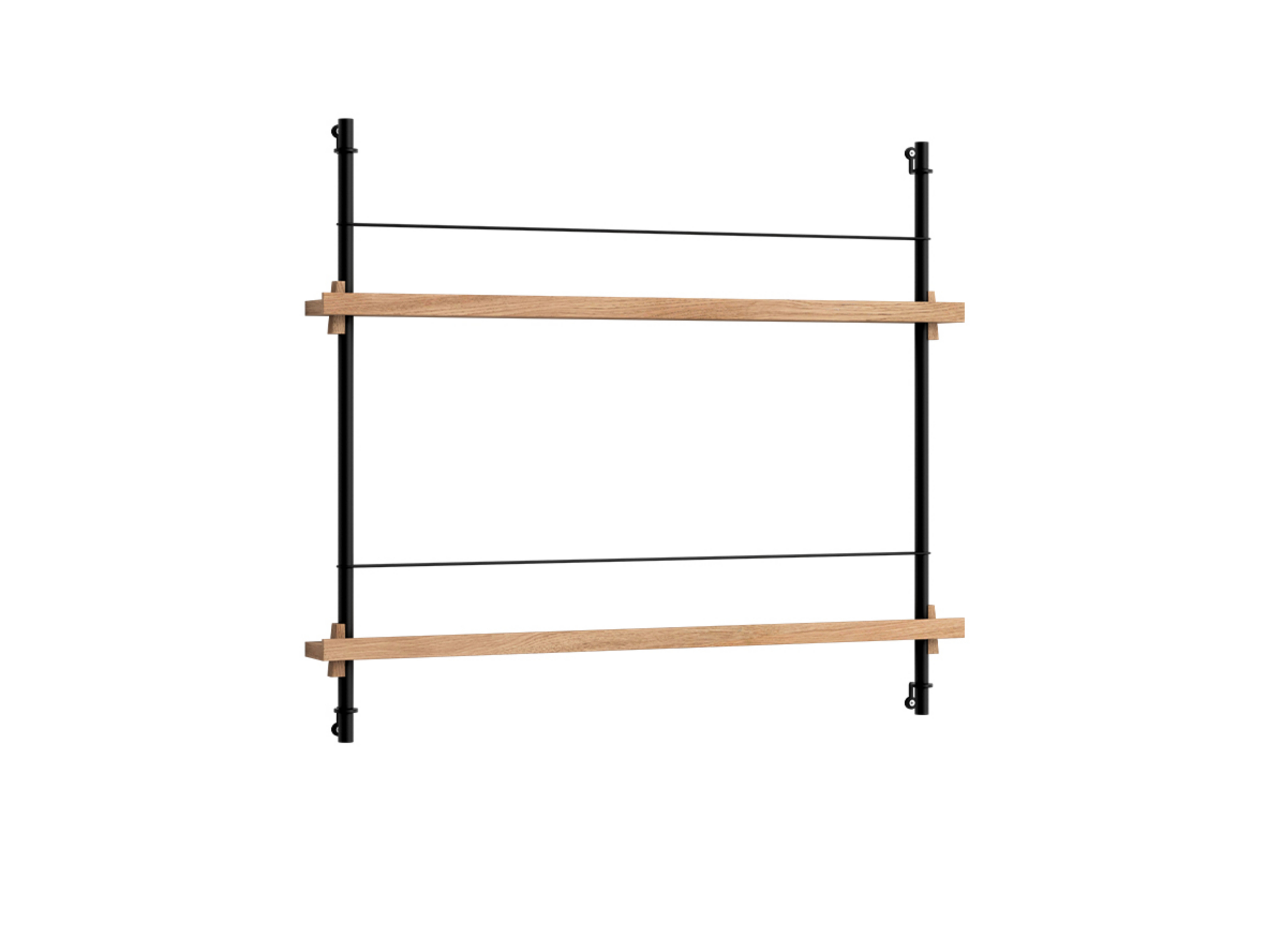 Magazine Shelving 65 Shelf Oak/Black - Moebe