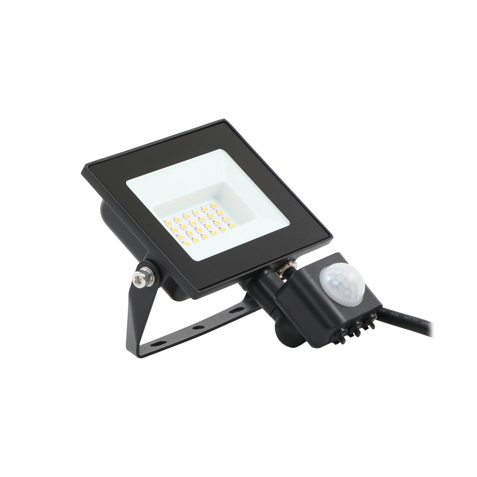 Prios Maikel udendørs LED-spot, 20W, 1500lm, aluminium, sensor