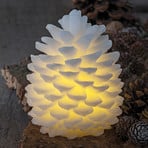 Candela LED Clara a forma di pigna, alta 14 cm