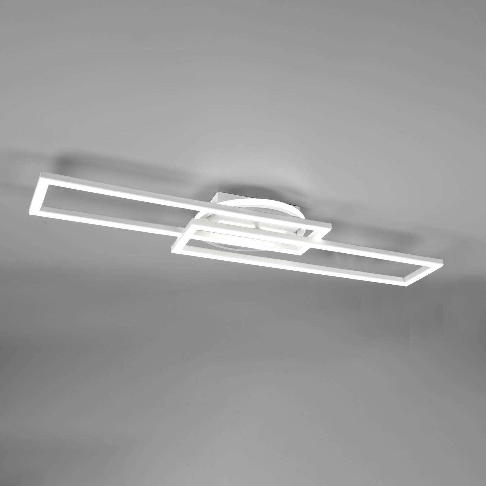 Reality Leuchten Plafonnier LED Twister, pivotant, Remote, blanc