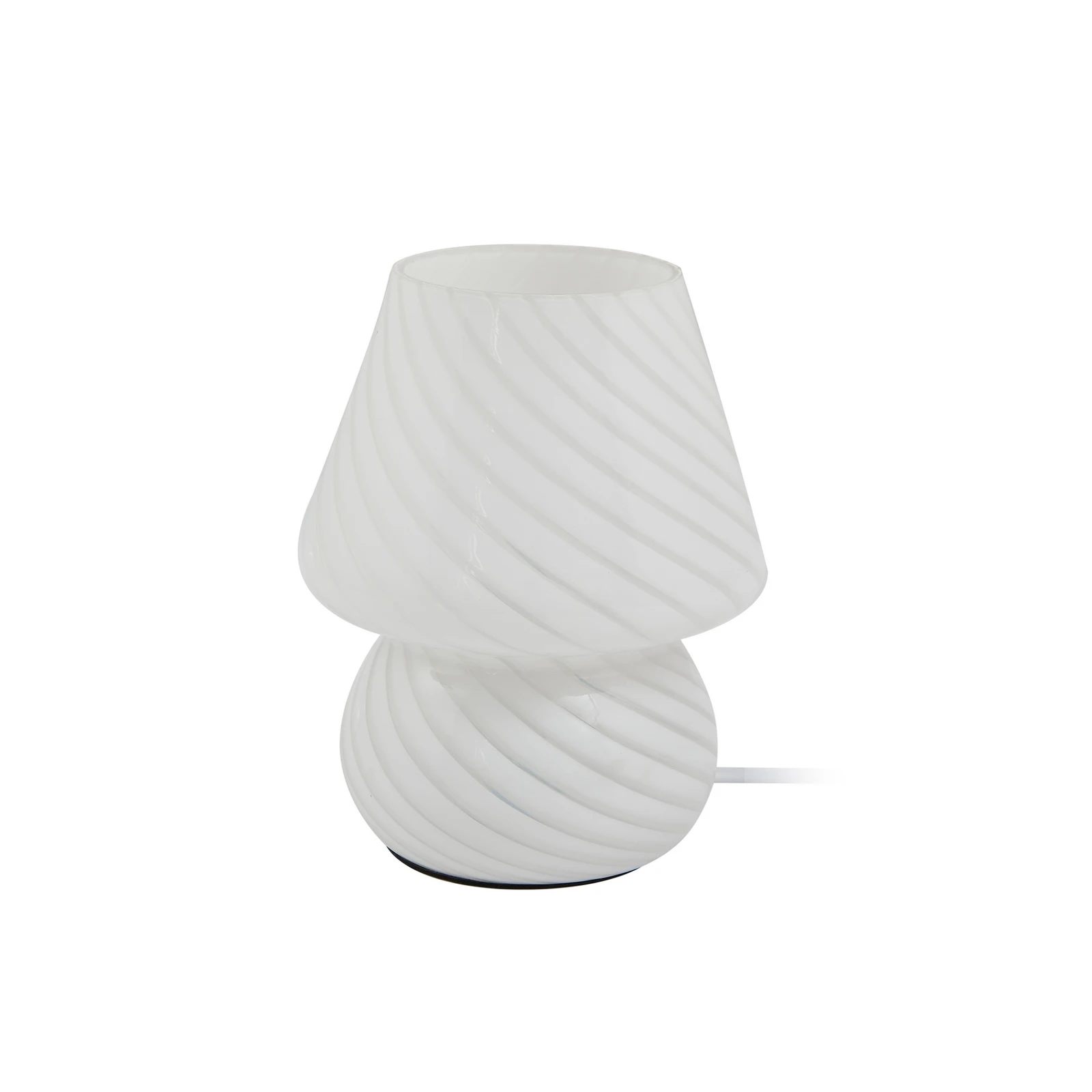 Lindby Andriana bordlampe, hvid, glas, Ø 15 cm