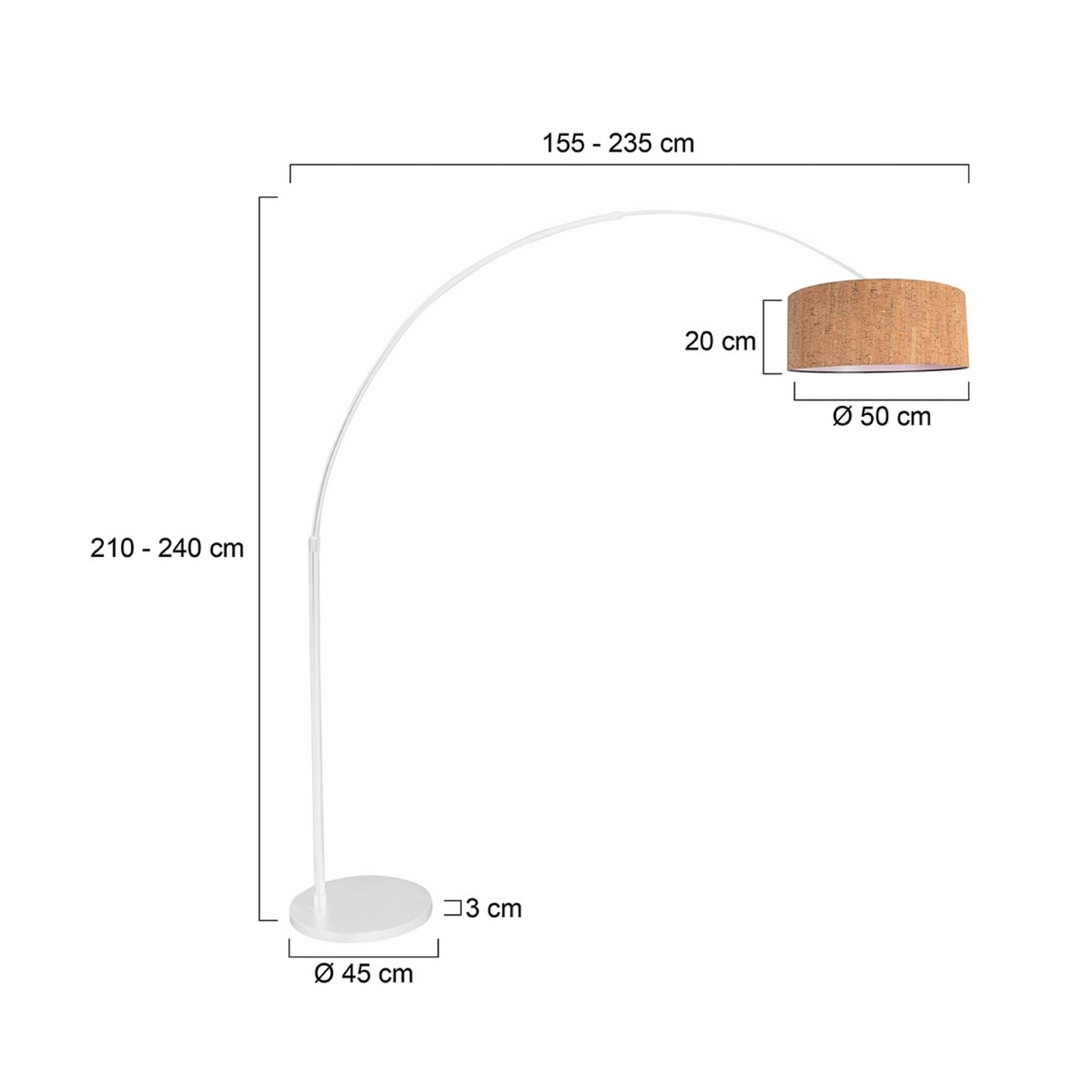 Steinhauer Oblouková stojací lampa Sparkled Light, bílá/hnědá, výška 240 cm, korek