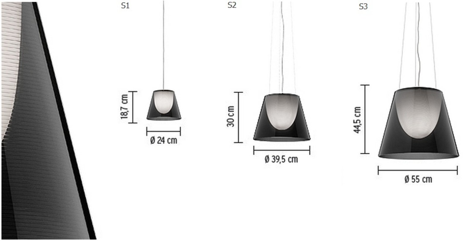 KTribe S2 Lustră Pendul Smoke - Flos