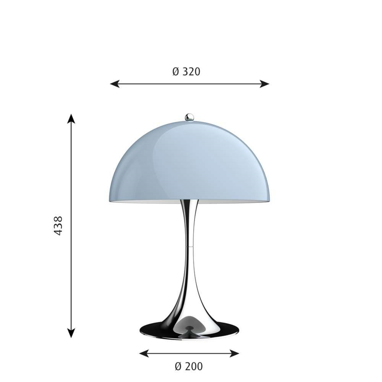 Panthella 320 Lampă de Masă Grey/Opal - Louis Poulsen