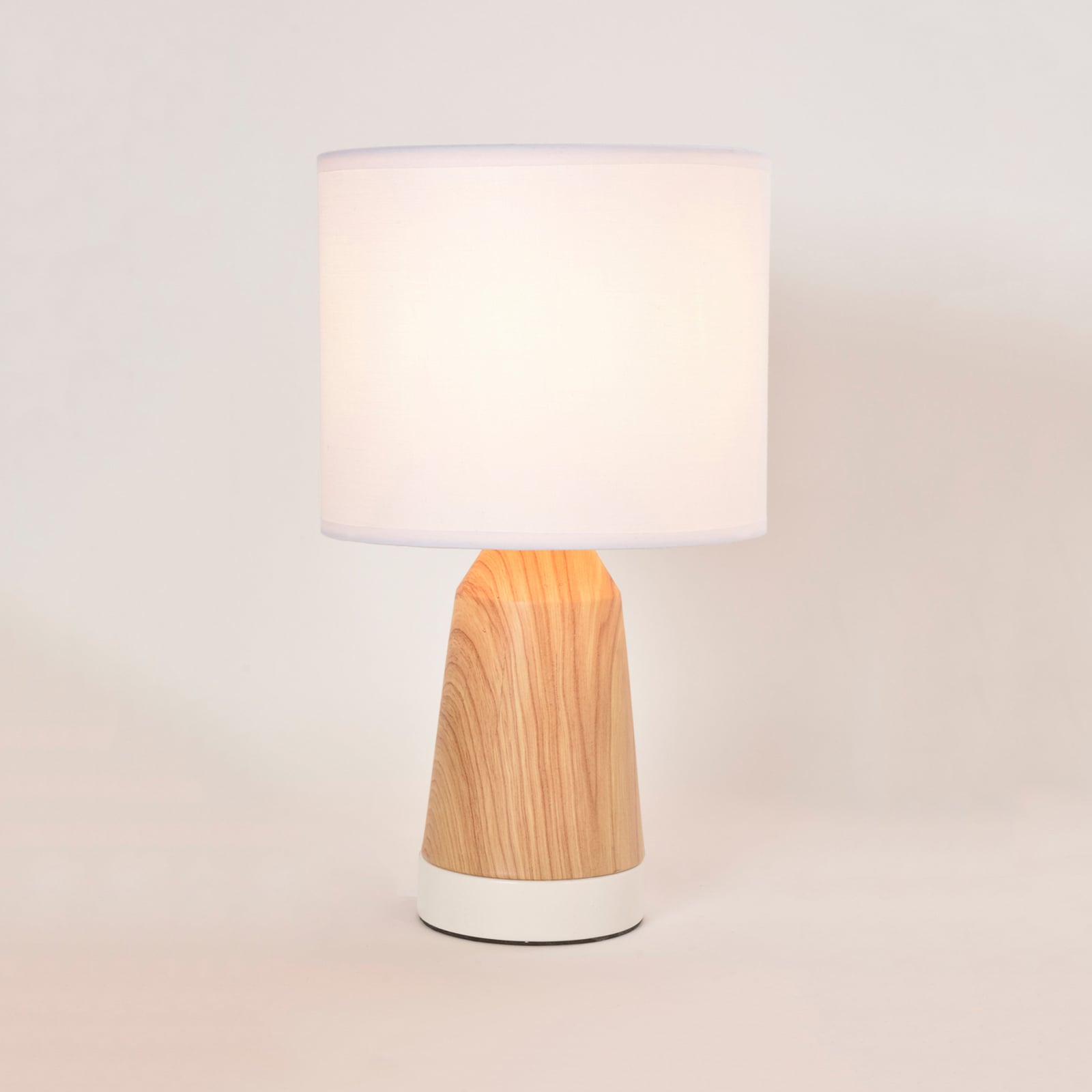 Lampada da tavolo Baltik bianco/legno chiaro, altezza 33 cm - COREP SAS