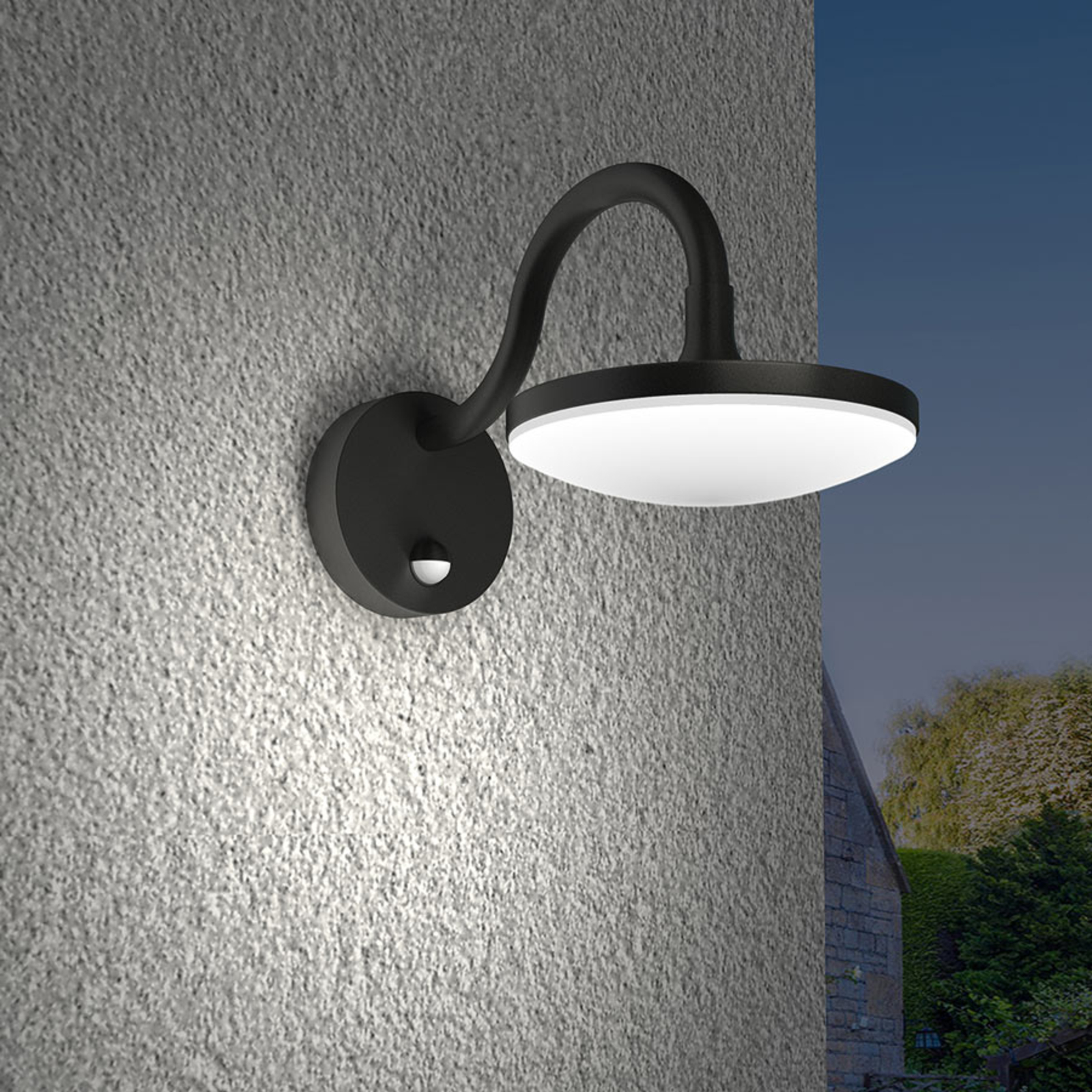 Finny Utendørs Vegglampe Dark Grey/White - Lucande