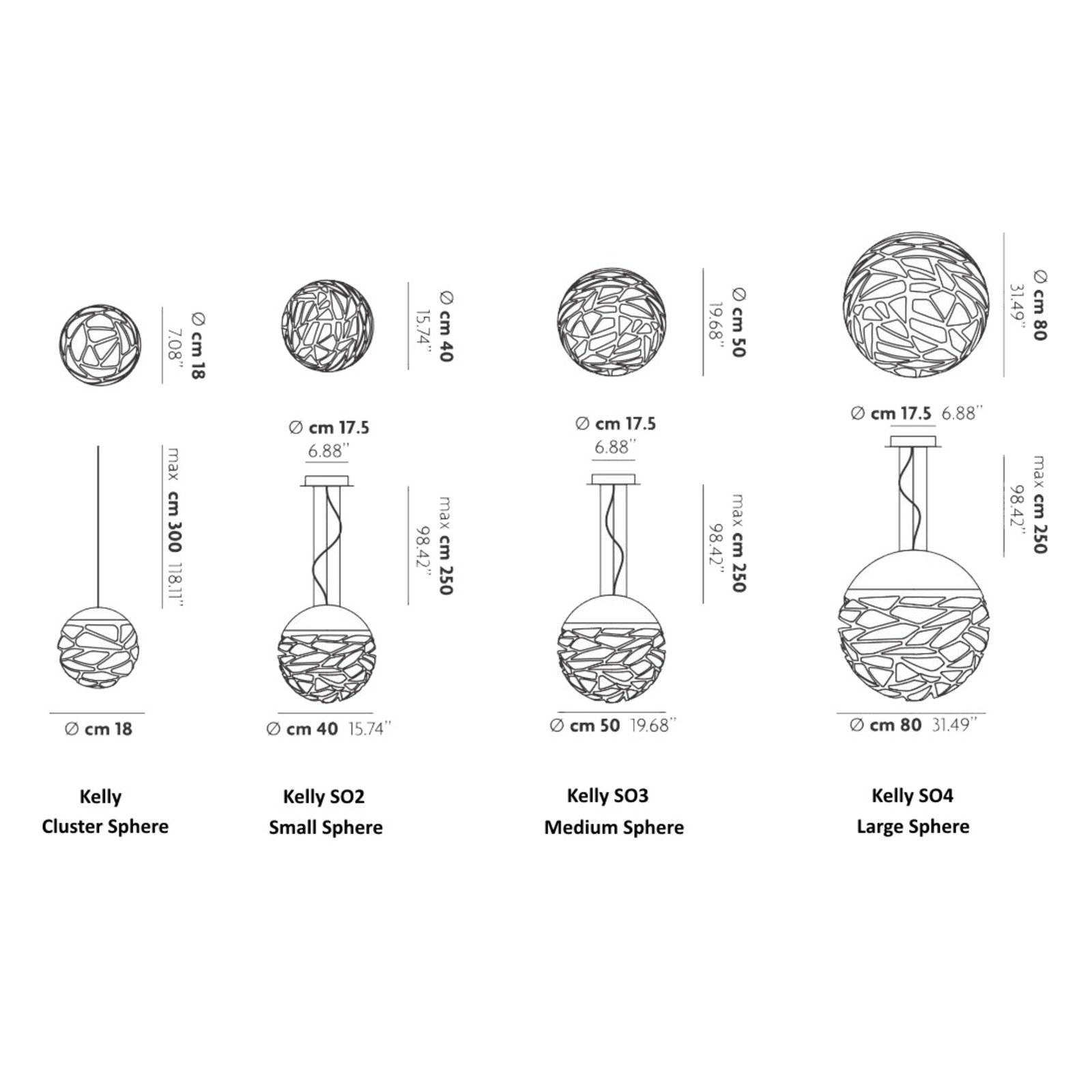 Kelly Cluster Sfera Lampada a Sospensione Bianco - Lodes