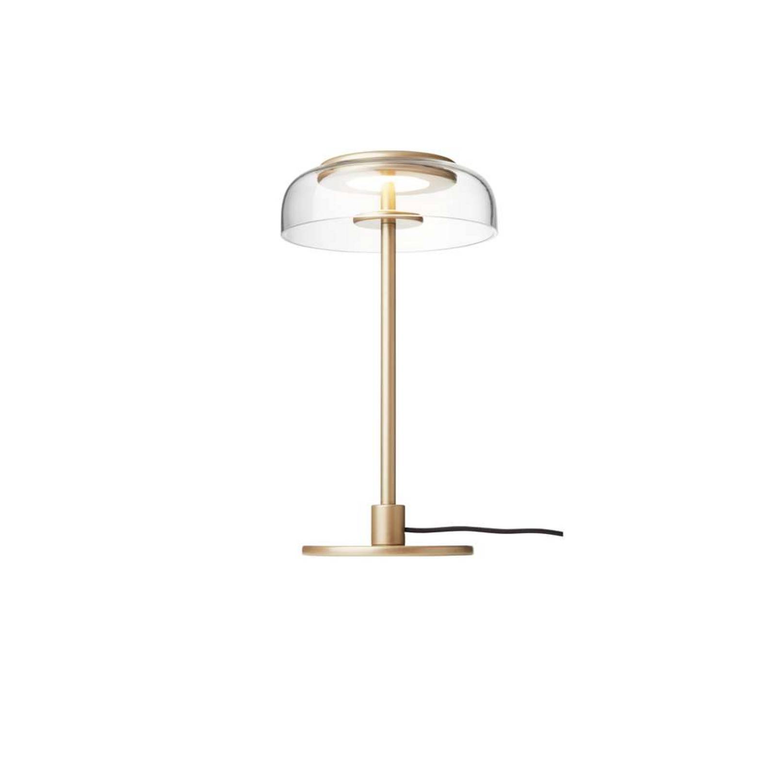 Lampa stołowa LED Nuura Blossi, wysokość 31 cm, kolor złoty/przezroczysty