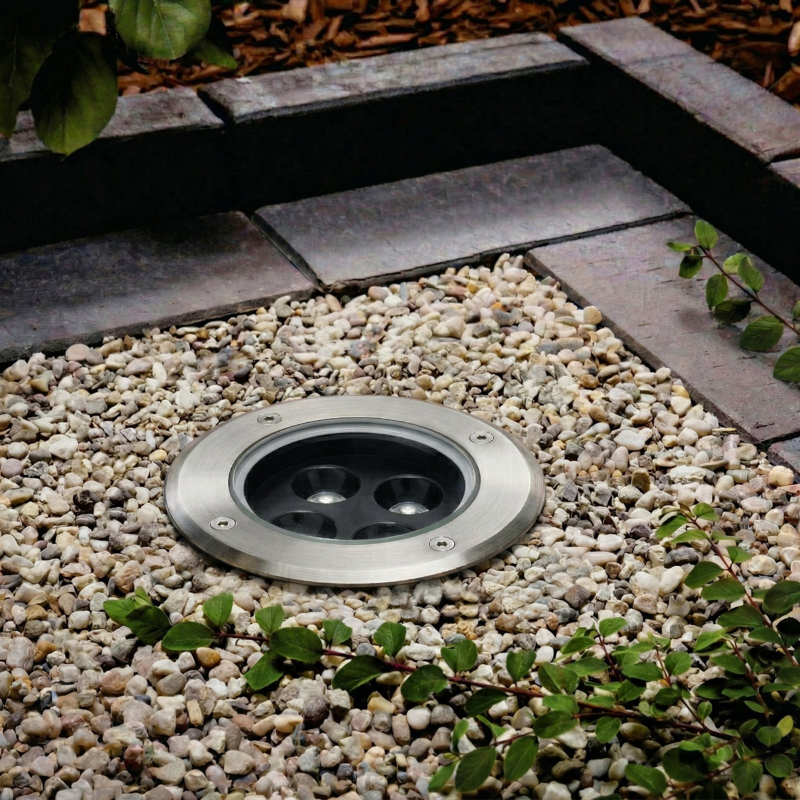 Arcchio LED bodové svietidlo na zapustenie do podlahy Thentos, Ø 12 cm, 40°,