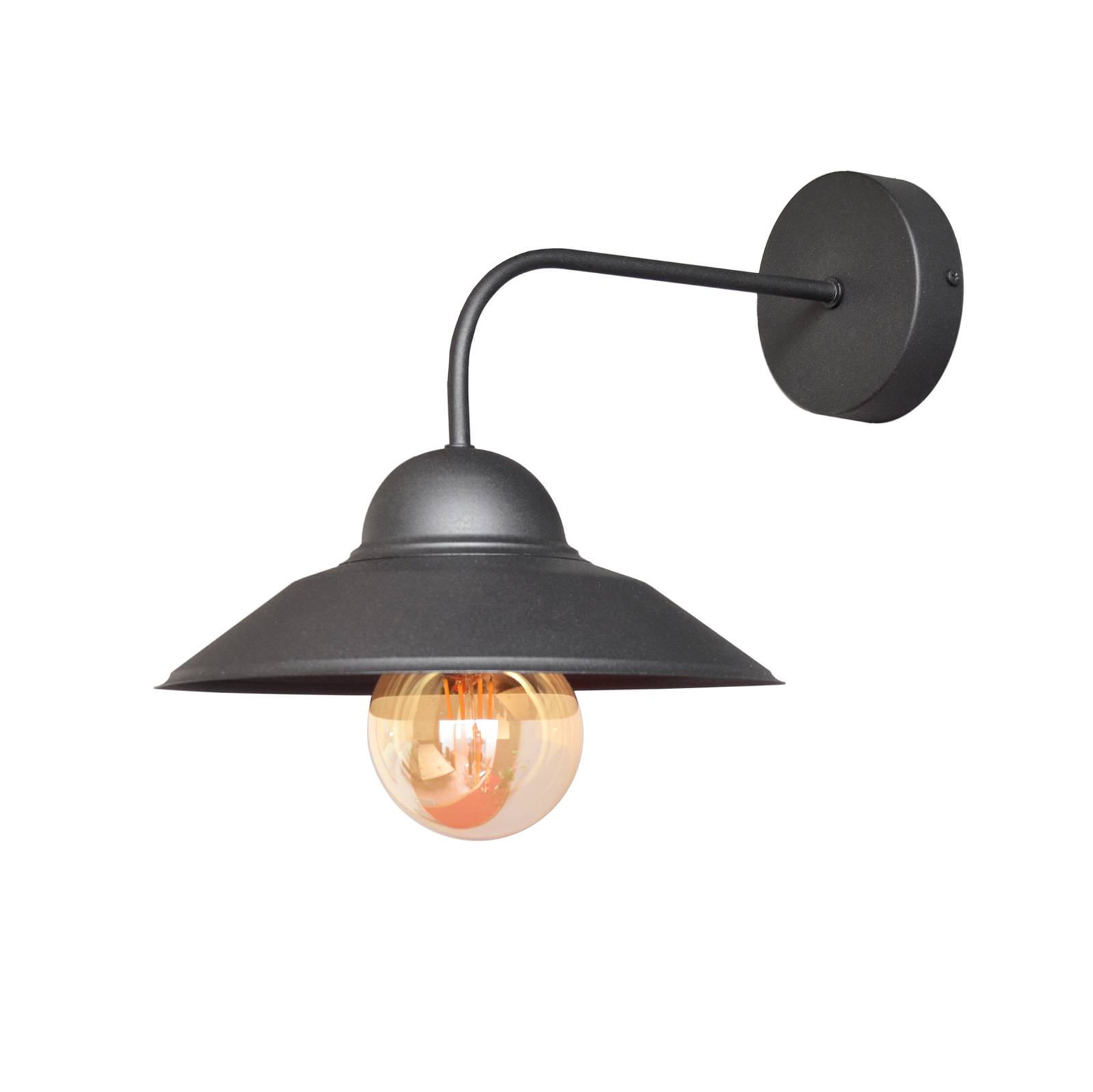 Wandleuchte Sorapis schwarz Metall Ausladung 34 cm E27