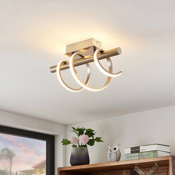 Lucande Milora LED ceiling lamp 40 cm, nickel