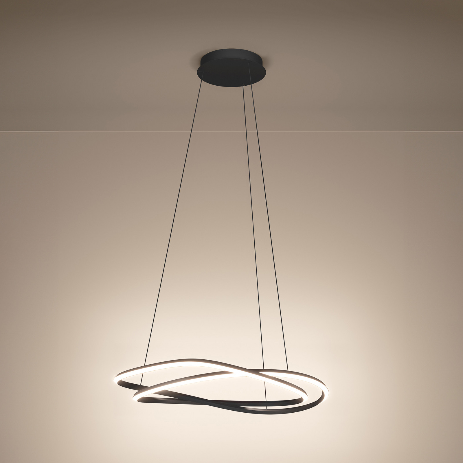 Lampă suspendată LED Stars of Light Guntin gri 62 cm metal CCT - Camera de zi / sufragerie - Modern - gri închis