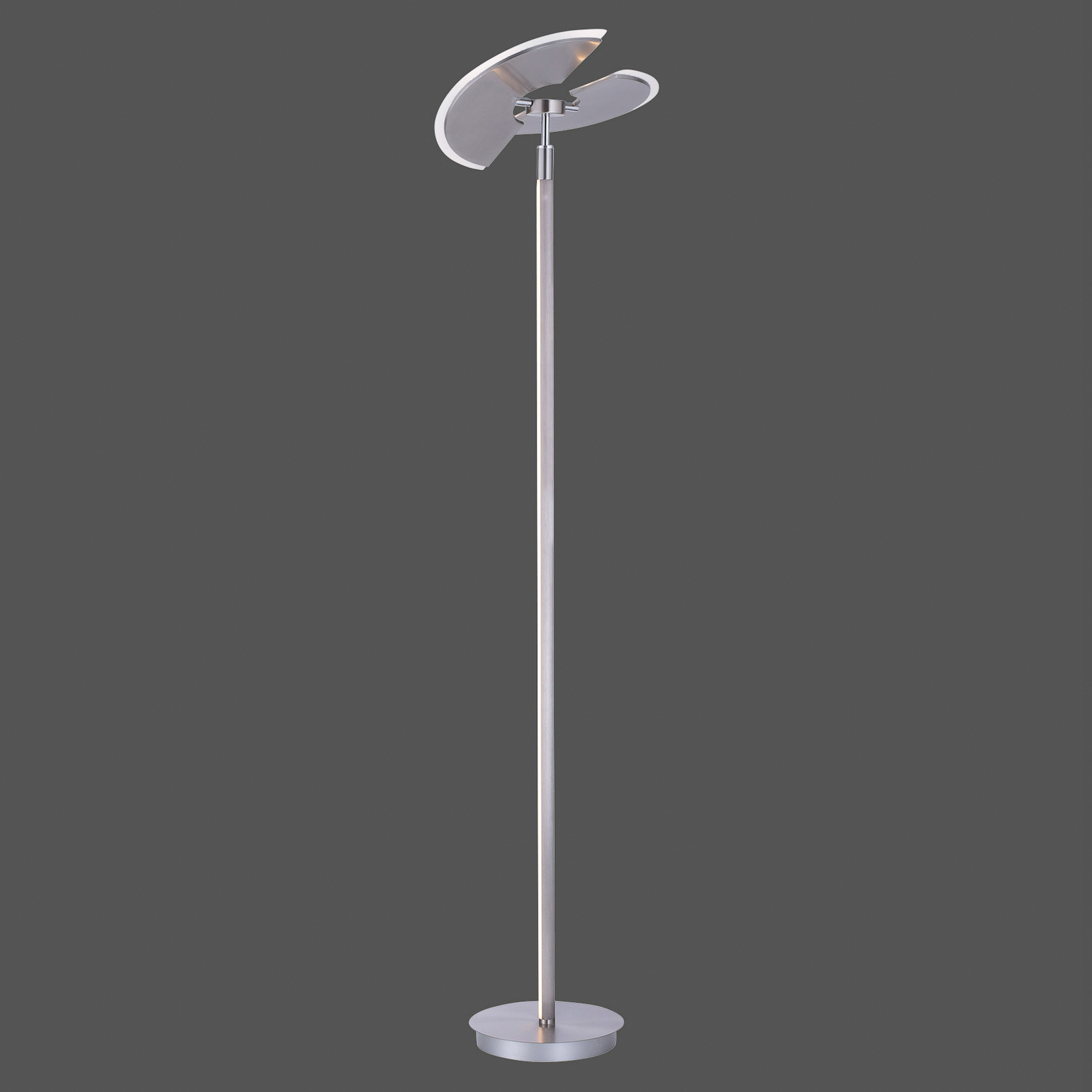 PURE Mutil lámpara de pie LED atenuador CCT, plata