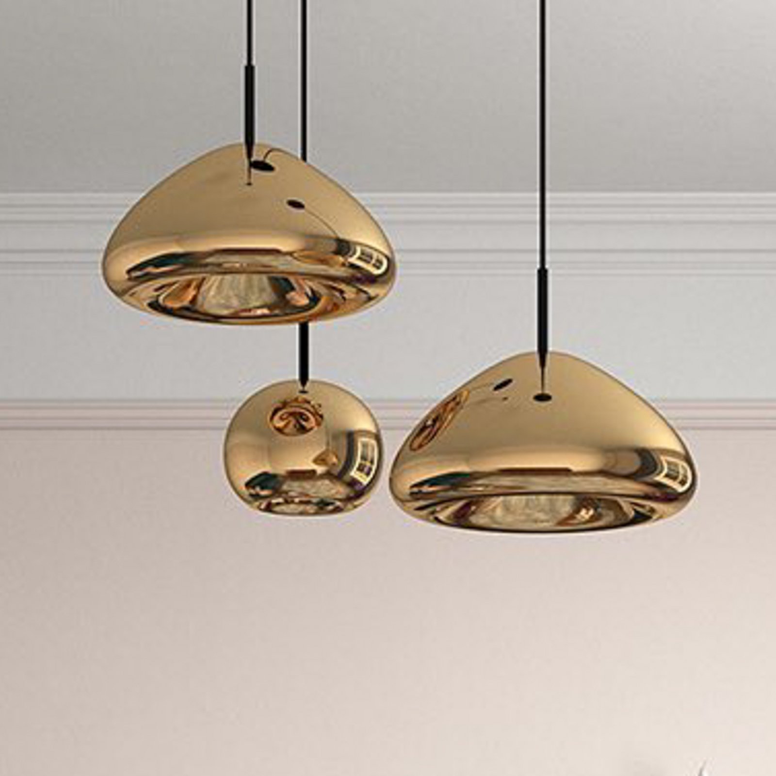 Tom Dixon LED hanging light Void, Ø 15 cm, brass