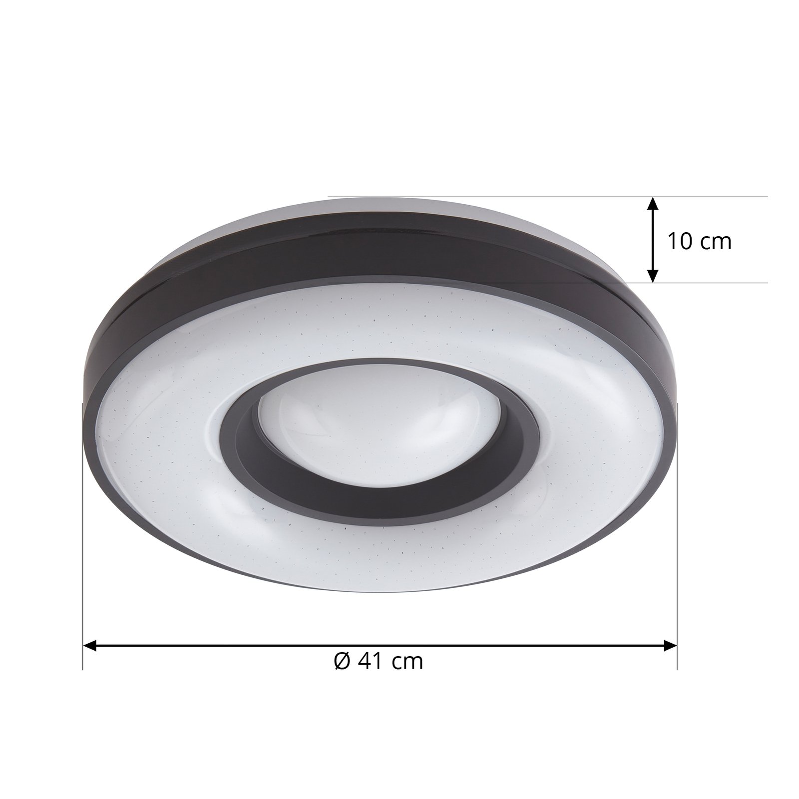 Lindby Aaesha LED-Deckenlampe weiß/schwarz Ø40,5cm