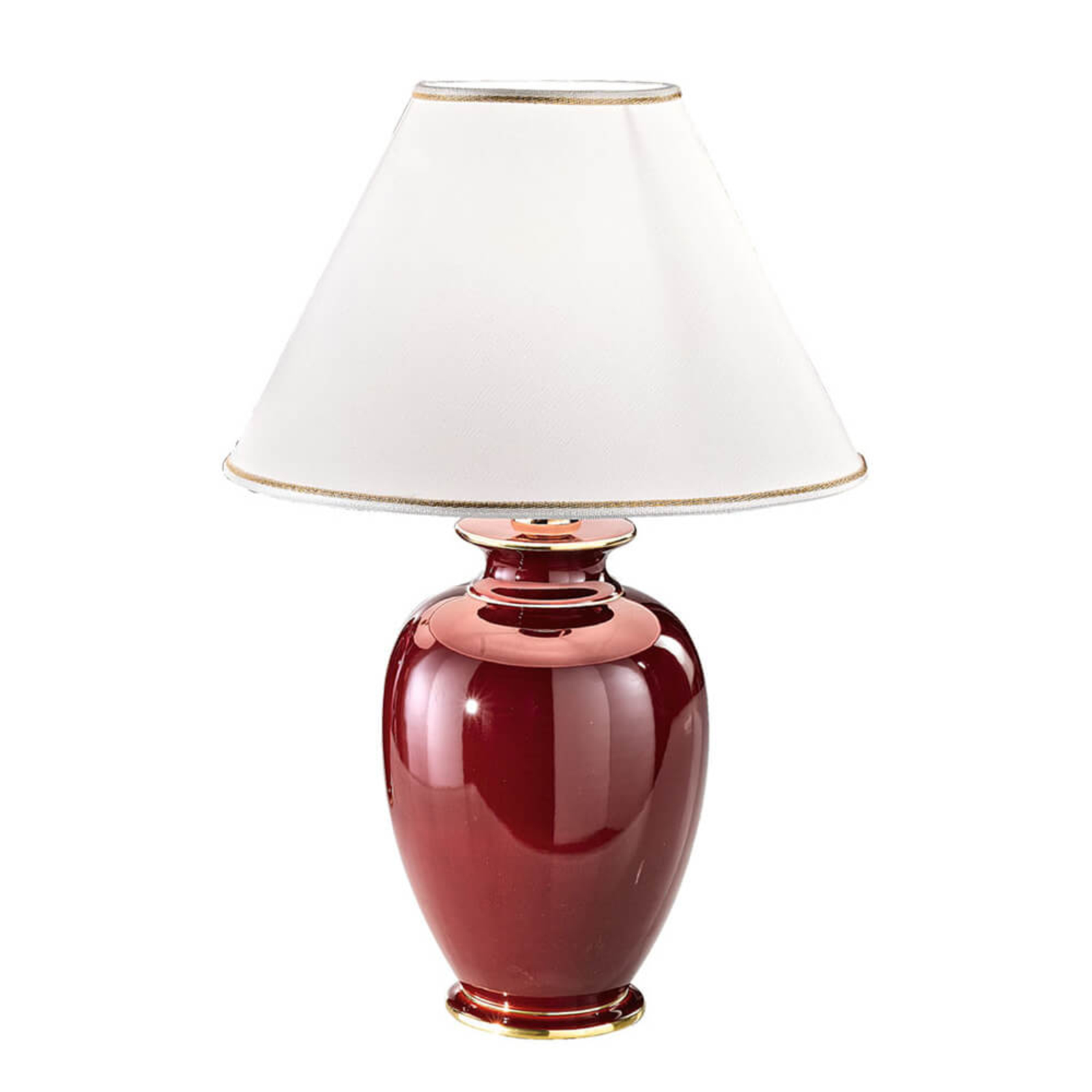 Austrolux Tischlampe Giardino Bordeaux, Keramik, 24 Karat