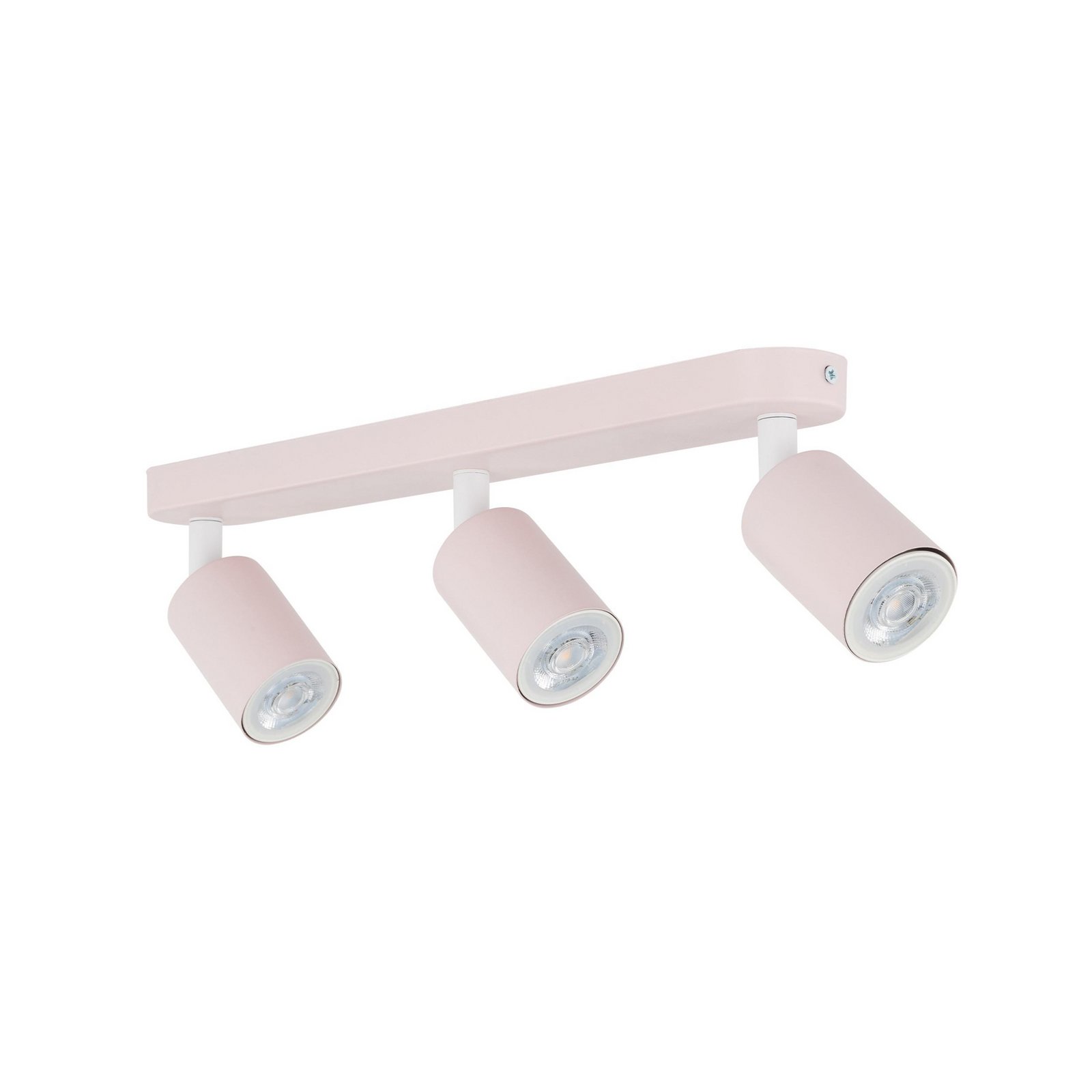 Faretto da soffitto Livia, rosa, 52 cm, a 3 luci, metallo, GU10