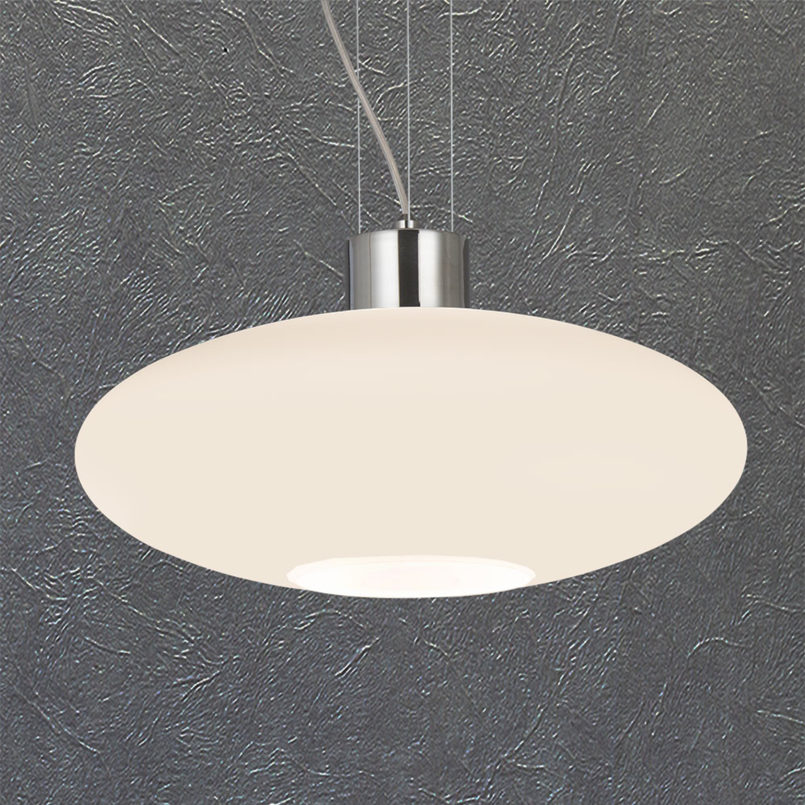 Lam Boop hanging light with an elegant shape, 40 cm, for Living / Dining Room, glass, metal, E27, 100 W, energy efficiency: A++