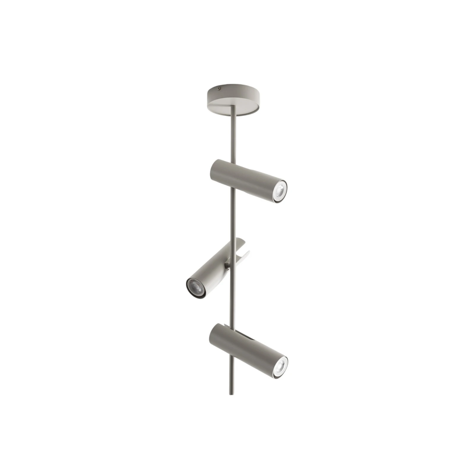 Spot de tavan Leda 3, taupe, 3 becuri, oțel, GU10, înălțime 76 cm