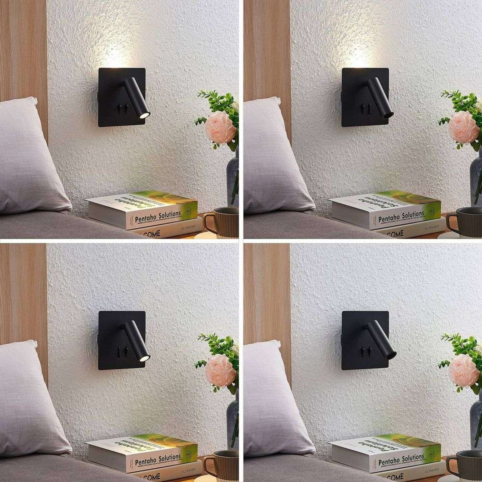 Magya LED 2 Square Aplică de Perete Black - Lucande