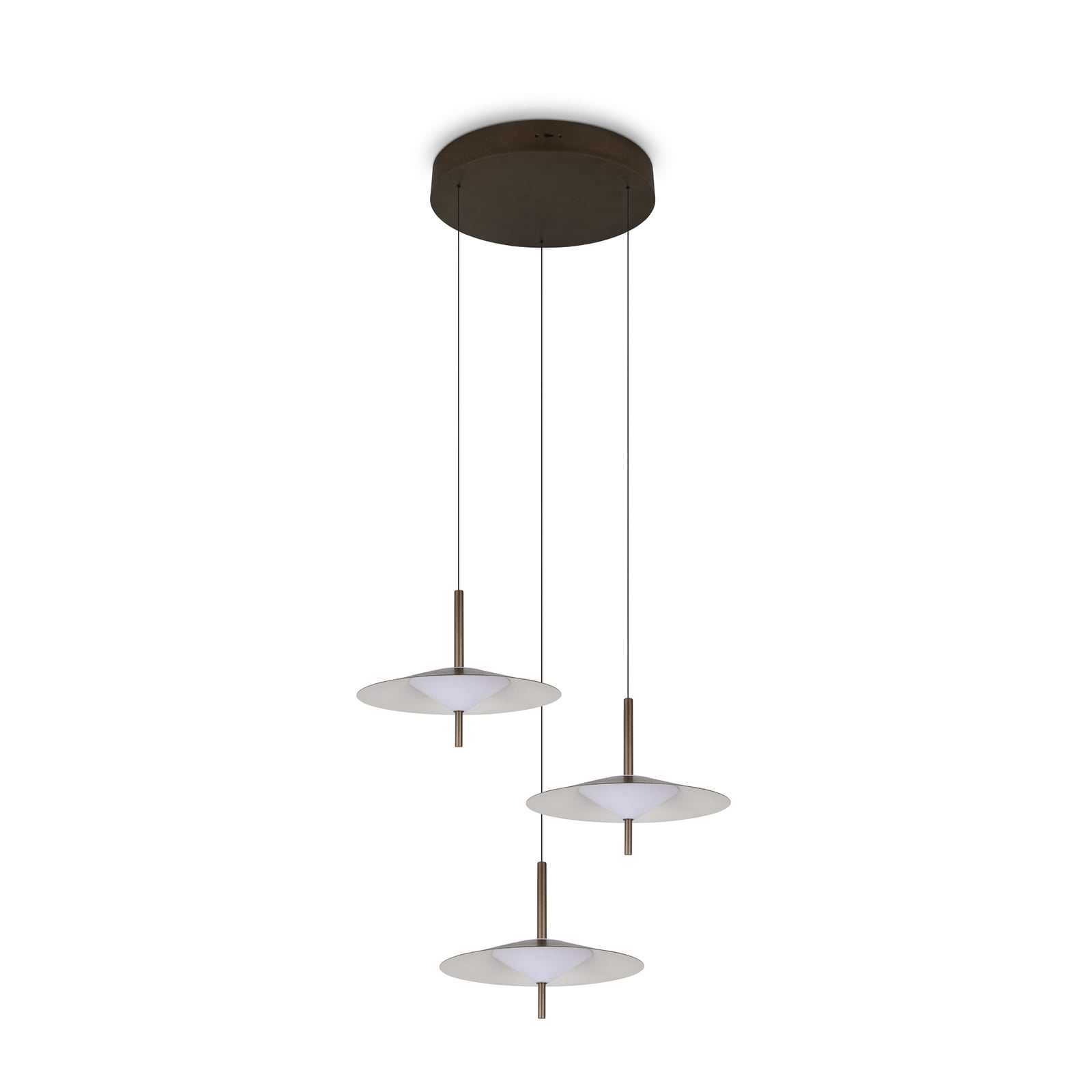 LED piekaramā lampa „Amalo“, platīna krāsā, Ø 67 cm, metāla, CCT, 3 spuldzes.