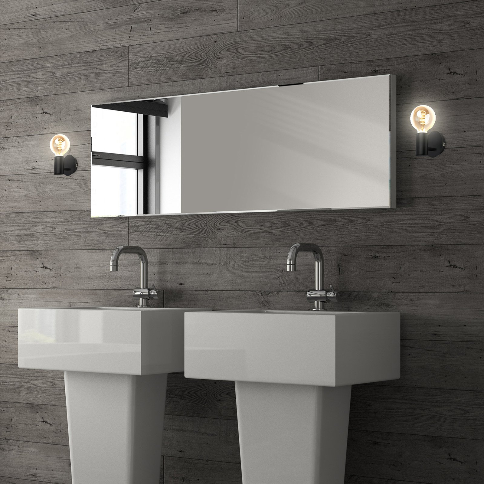 "Kosol" sieninis vonios kambario šviestuvas, IP44, E27, juodas