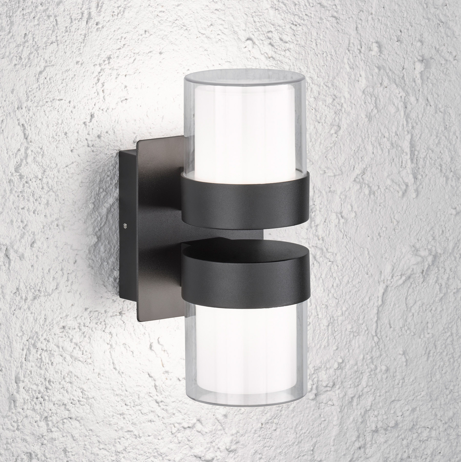 Aris LED outdoor wall light, cylindrical