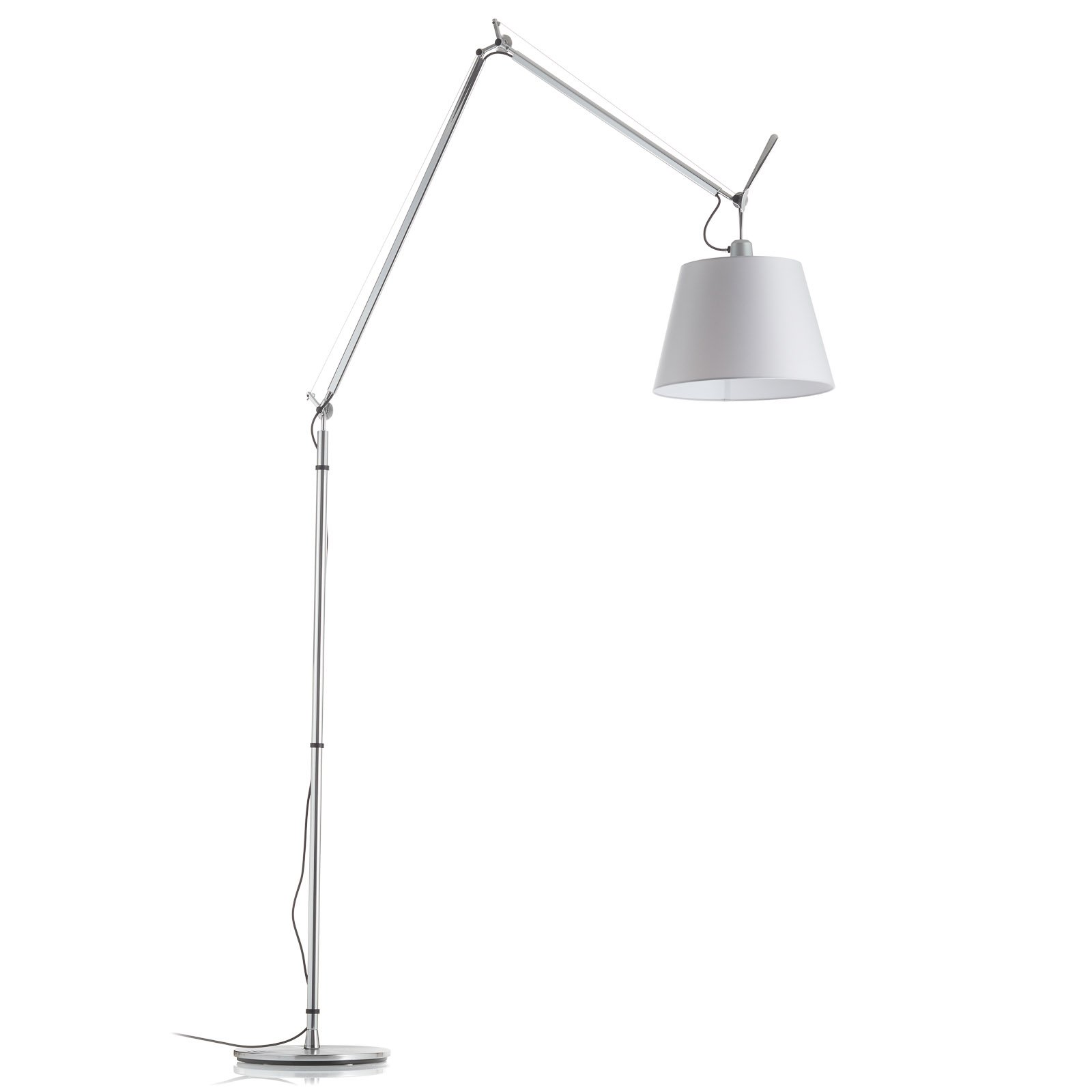 Tolomeo Mega Floor Lamp with Dimmer ø360 Grey Satin/Aluminium - Artemide