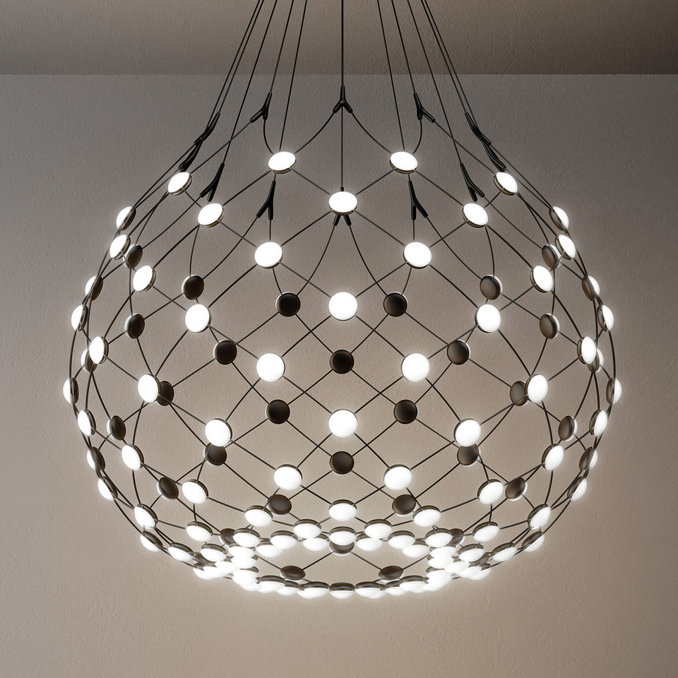 Luceplan Mesh Taklampa Ø80xH60 Phase 2m, svart från Luceplan