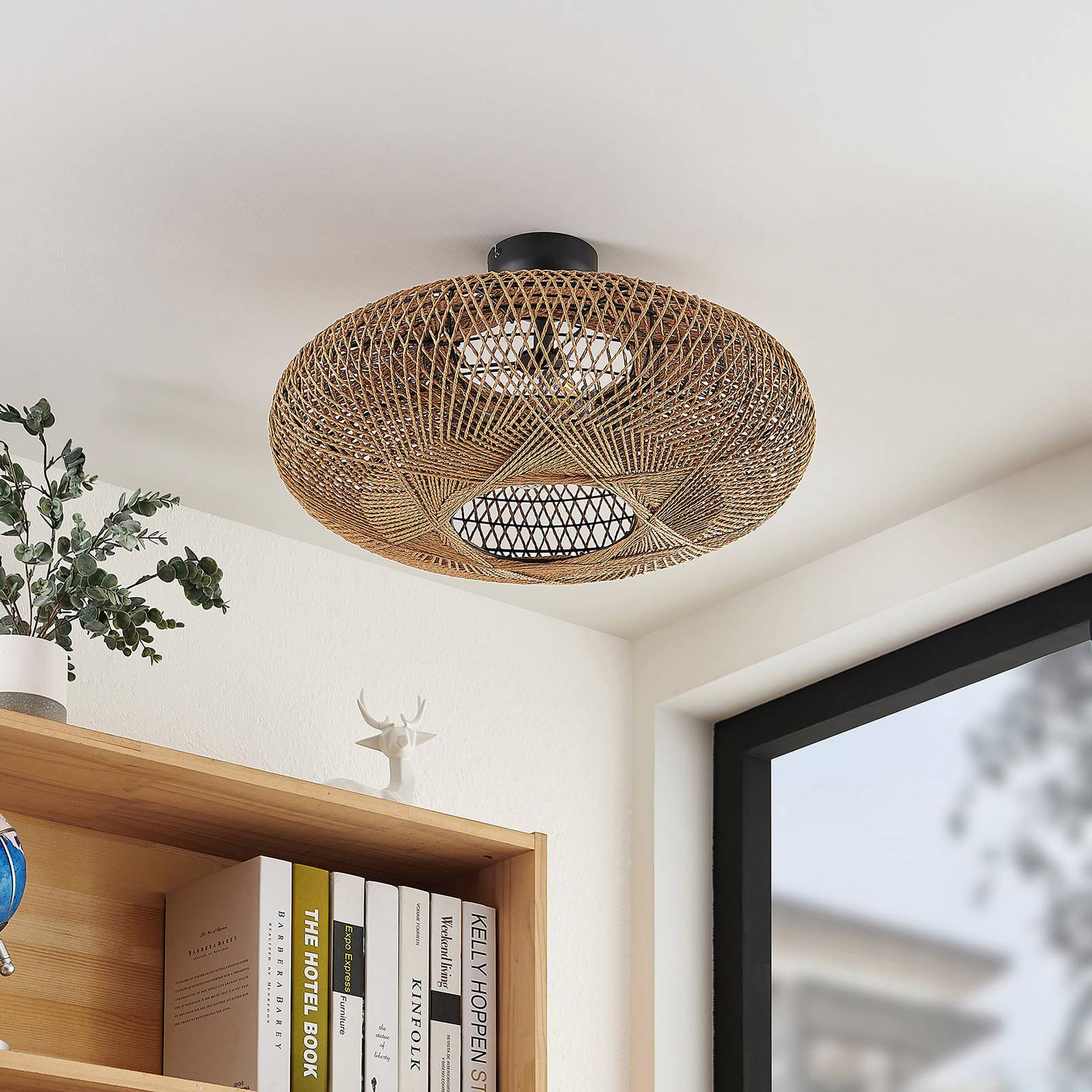 Lindby Melvios lampa sufitowa ze sznura sizalowego