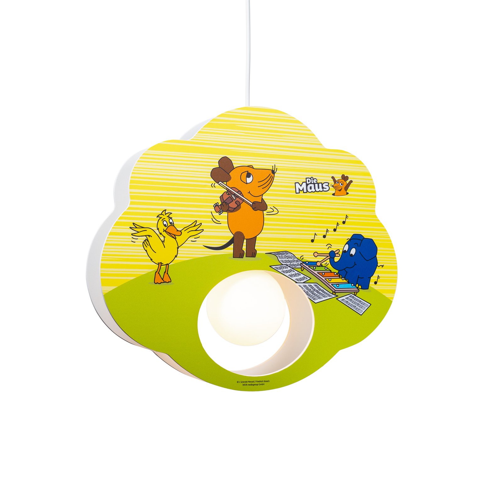 Hanglamp Mouse, geel, hout, E27, 1-lamp 