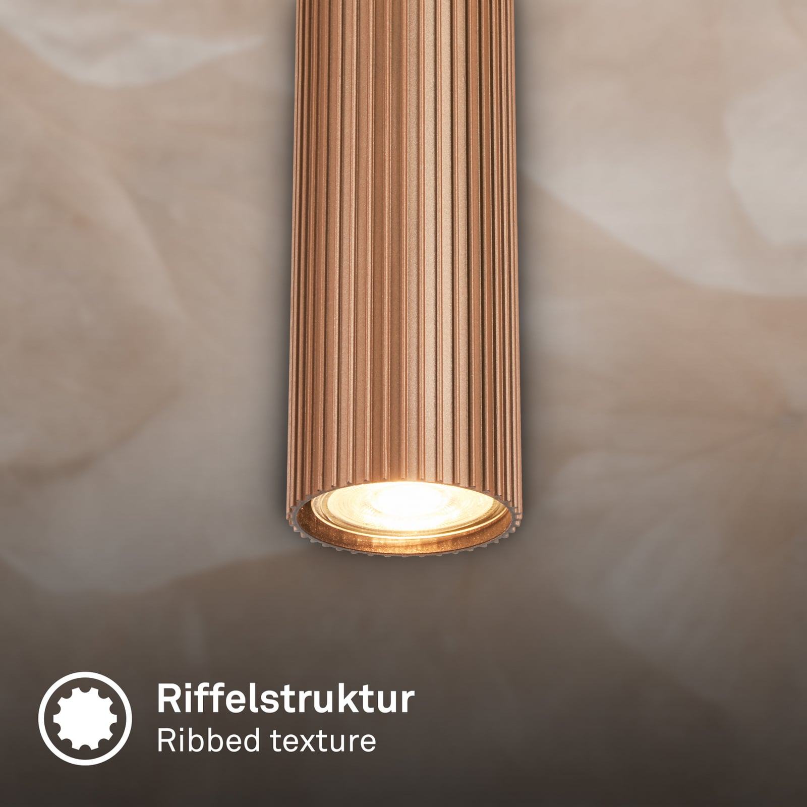 Suspension Ida, marron, à 3 lampes, Ø 20 cm, GU10 Suspension Ida, marron, à 3 lampes, Ø 20 cm, GU10