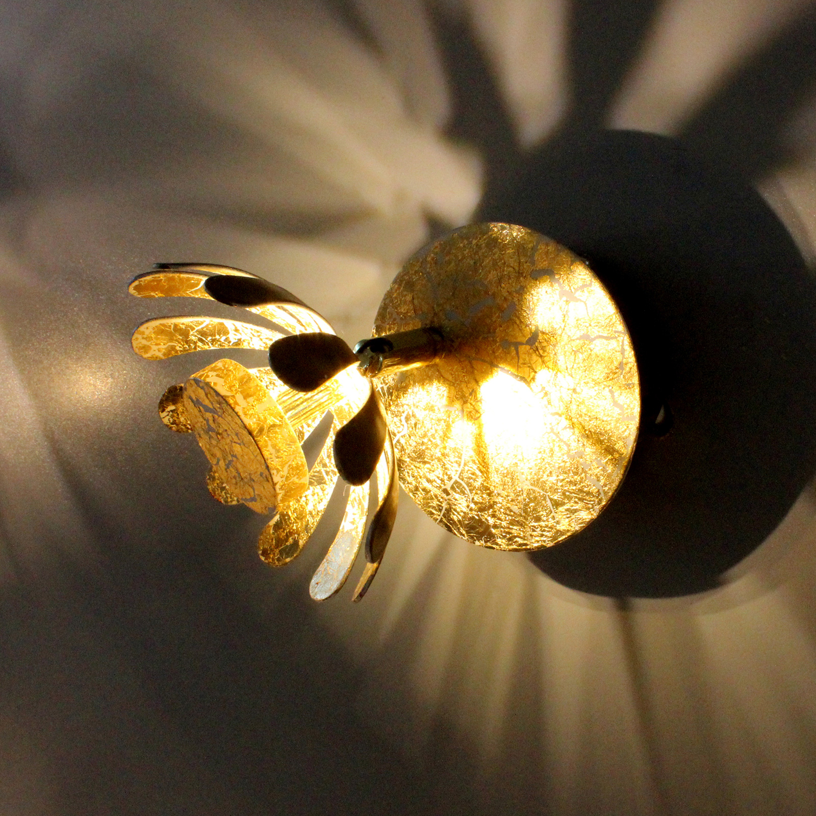 Bloom LED wall light, gold Lights.co.uk