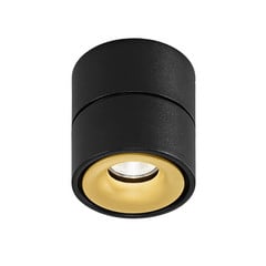 Egger DLS LED-kattospotti Clippo, musta-kultainen, 3000K