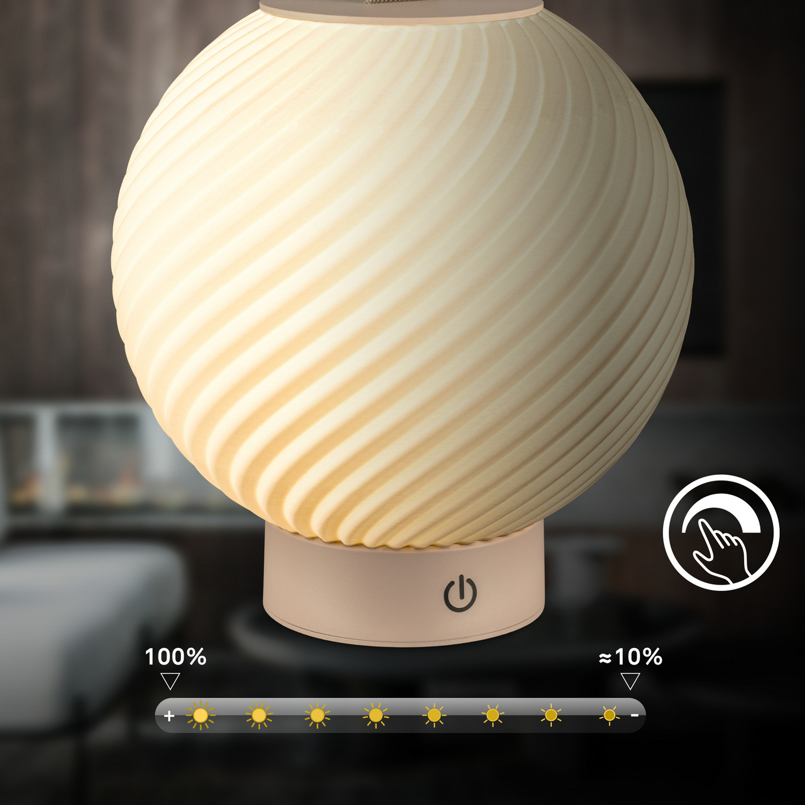 „Brilo unplugged Globe“ LED stalinė lempa su akumuliatoriumi, smėlio „Brilo unplugged Globe“ LED stalinė lempa su akumuliatoriumi, smėlio
