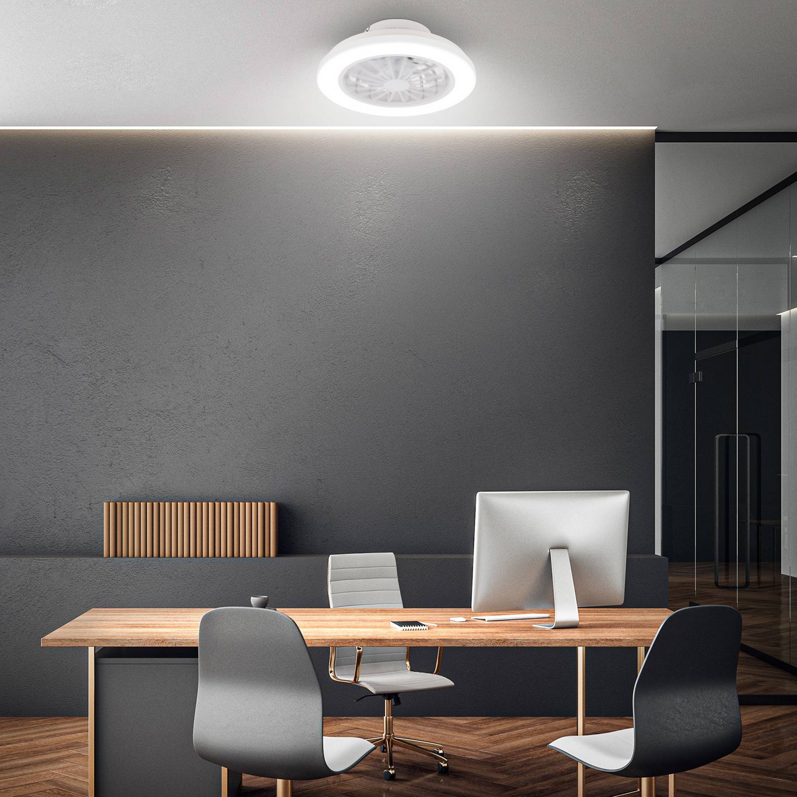 Briloner Ventilador de techo LED Pafo, blanco, plástico, CCT, control remoto