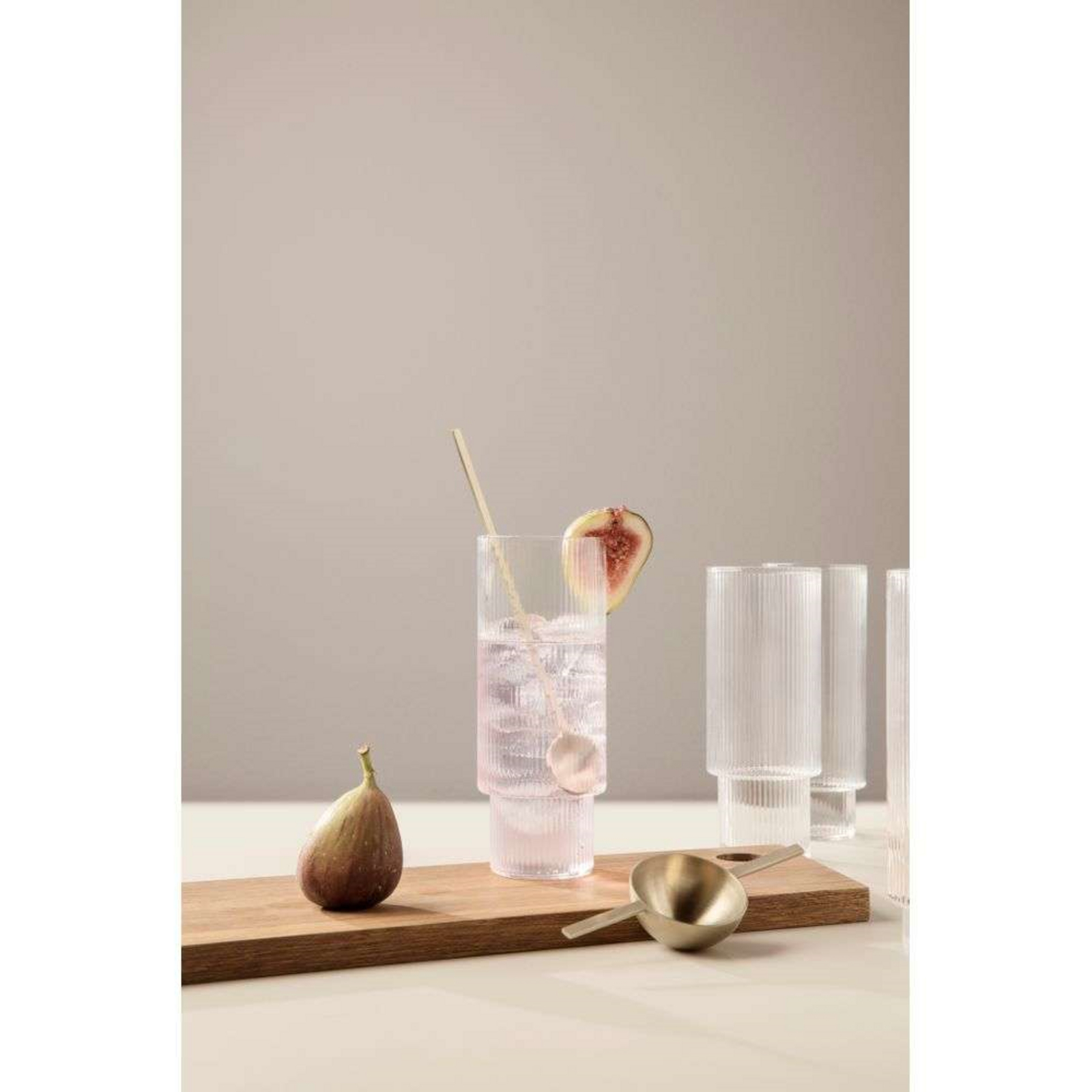 Ripple Long Drink Glasses Set of 4 Clear - ferm LIVING