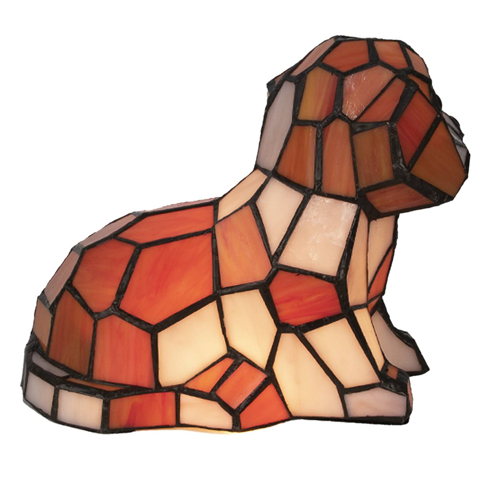 clayre&eef lampe à poser 5ll-6089 chien au style tiffany