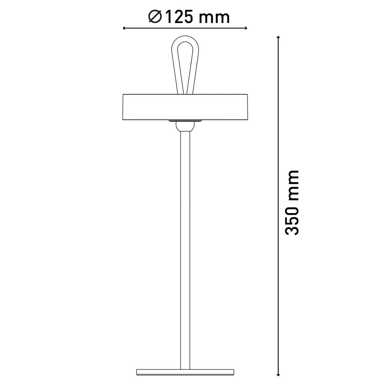 Candeeiro de mesa recarregável Ella LED, magnético, preto