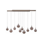 PURE LED-Pendellampe E-Infinity bronze/amber, 198 cm, 10-flg
