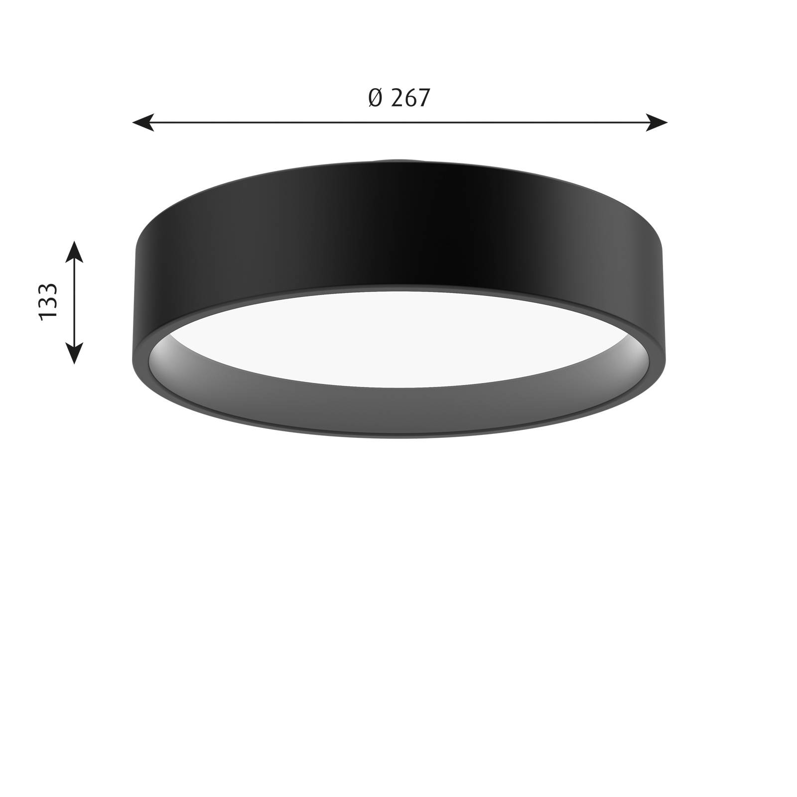 Louis Poulsen LP Circle Decke, Ø 26,7 cm schwarz günstig online kaufen