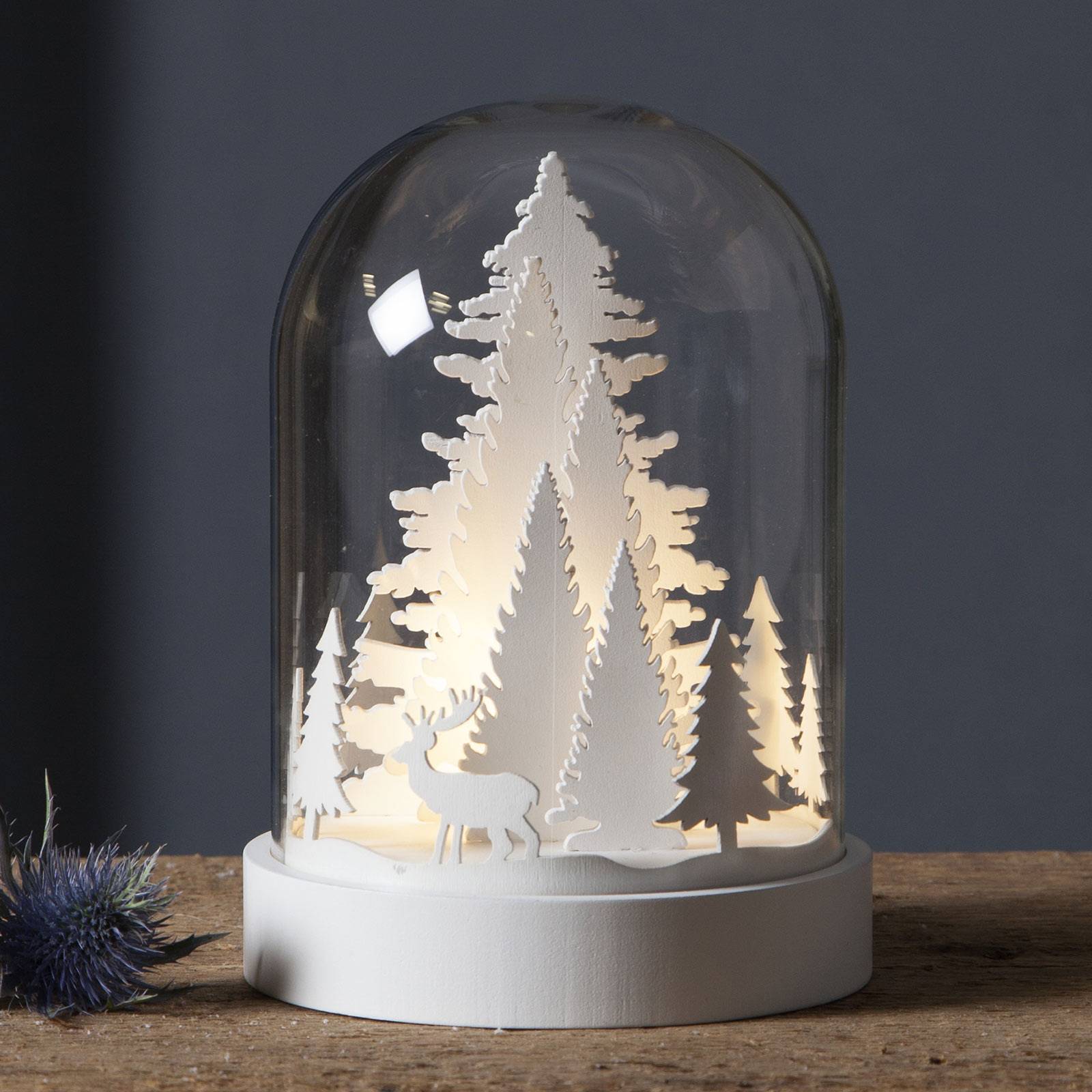 STAR TRADING LED dekorativní světlo Kupol lesní scéna, bílá