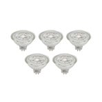 Prios GU5.3 LED bulb 4.9W 500lm 36° clear 827 set of 5