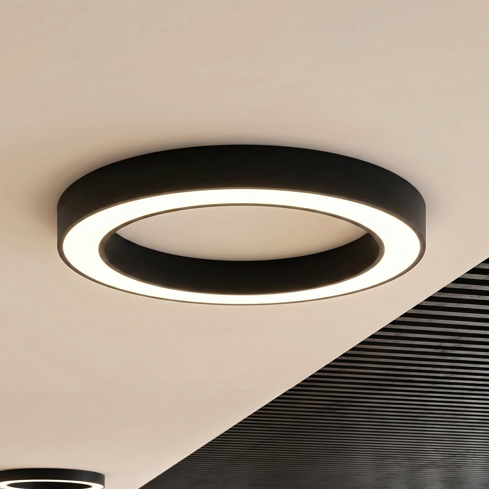 Plafoniera LED Arcchio Sharelyn, Ø 80 cm, nera, dimmerabile