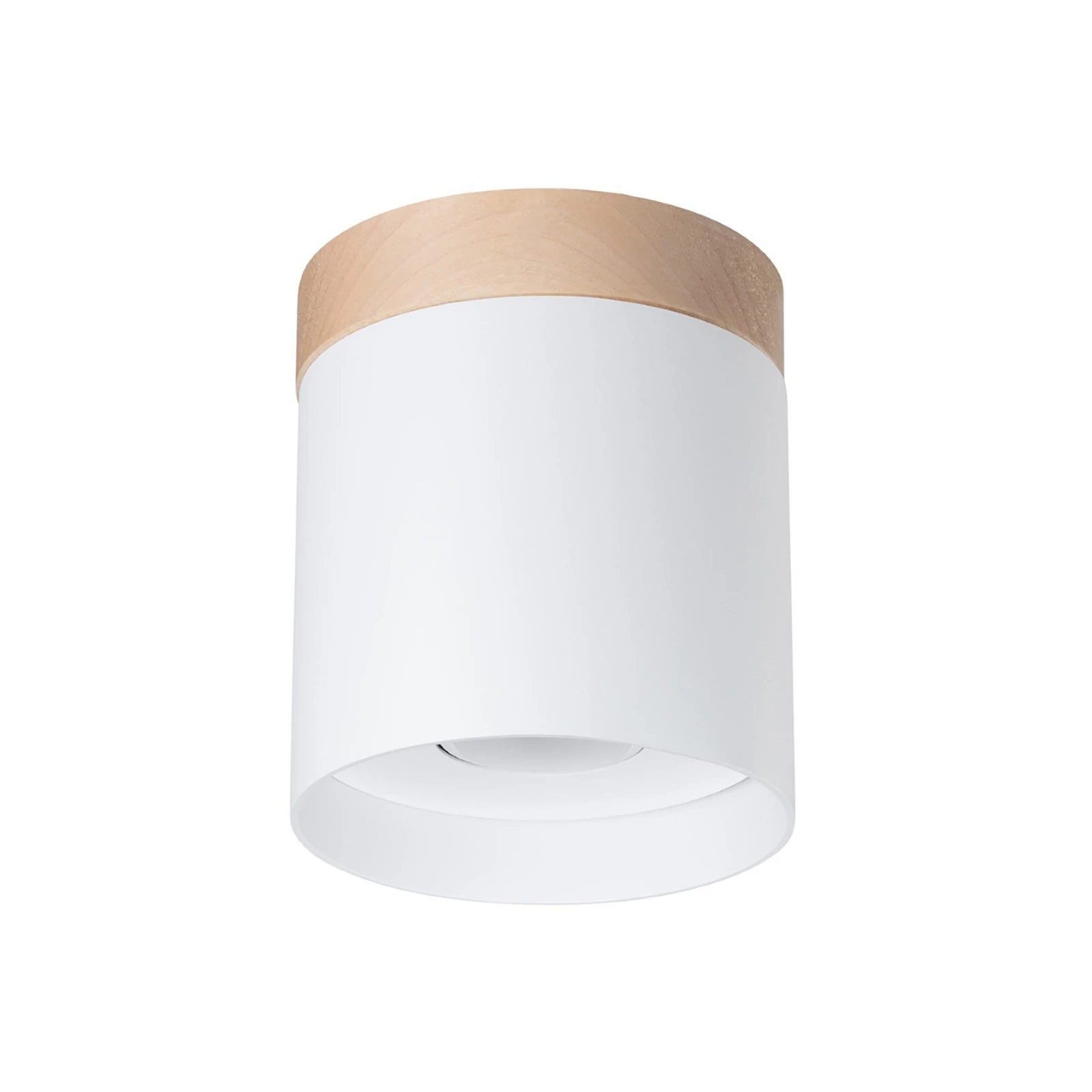 Stropni reflektor Rif, bijeli, Ø 12 cm, drvo, aluminij