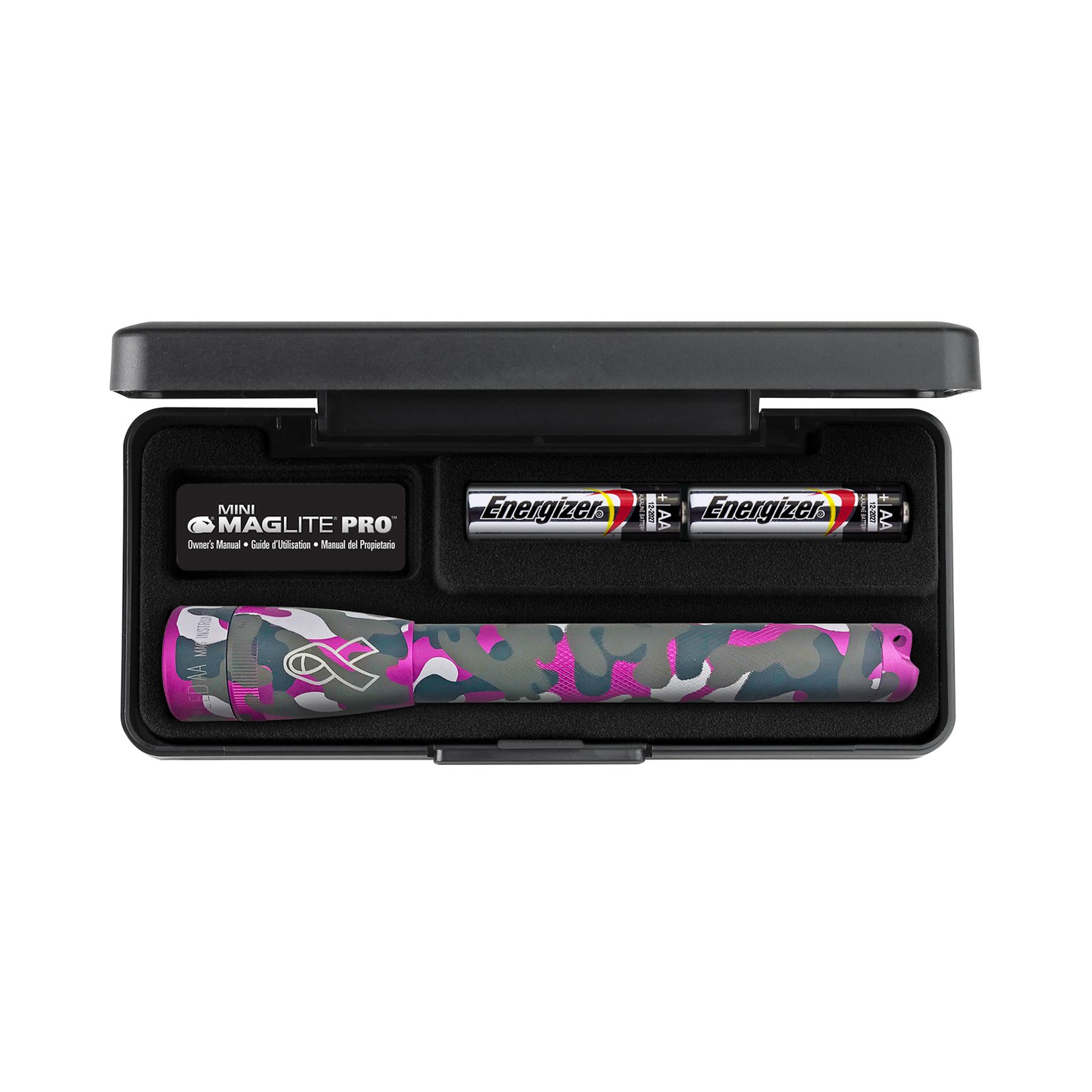 Svítilna Maglite LED Mini Pro, 2xAA, NBCF růžová kamufláž, krabice